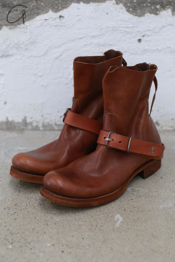 m.a+ buckle back zipper mid-calf boots Italy craftsman MA-S1C2Z CUF1,5-RUST